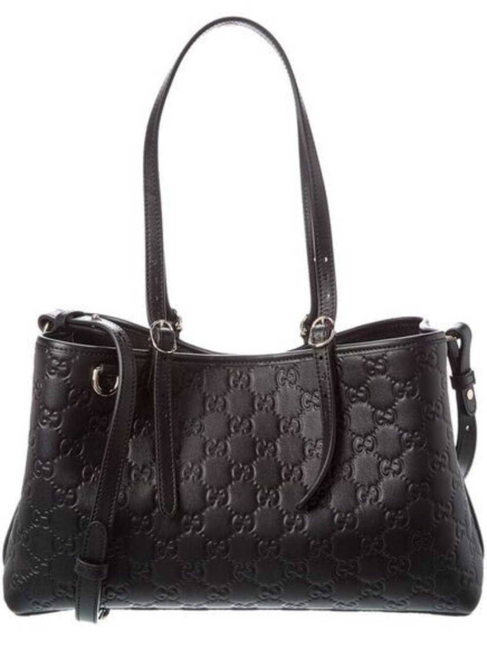 GUCCI Leather Emblem Medium Tote bag